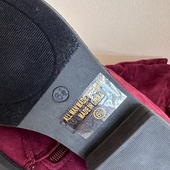 New TOP Moda Wine Microsuede Over The Knee Flat Boots Women’s 6.5 - Picture 13 of 14